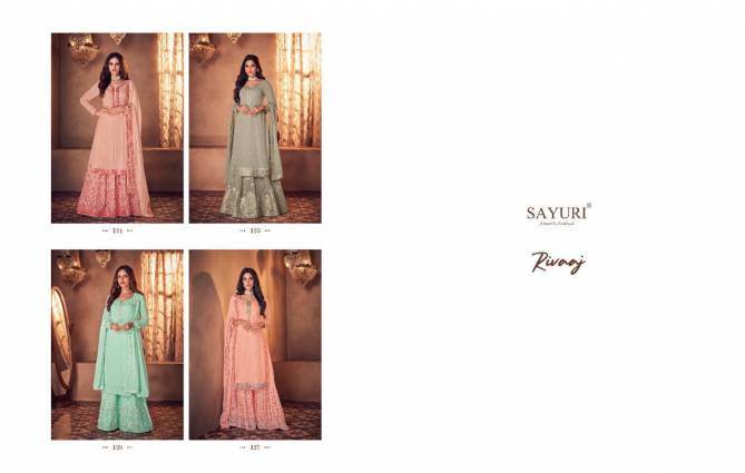 Sayuri Rivaaj Heavy Wedding Wear Georgette New Fancy Designer Salwar Kameez Collection